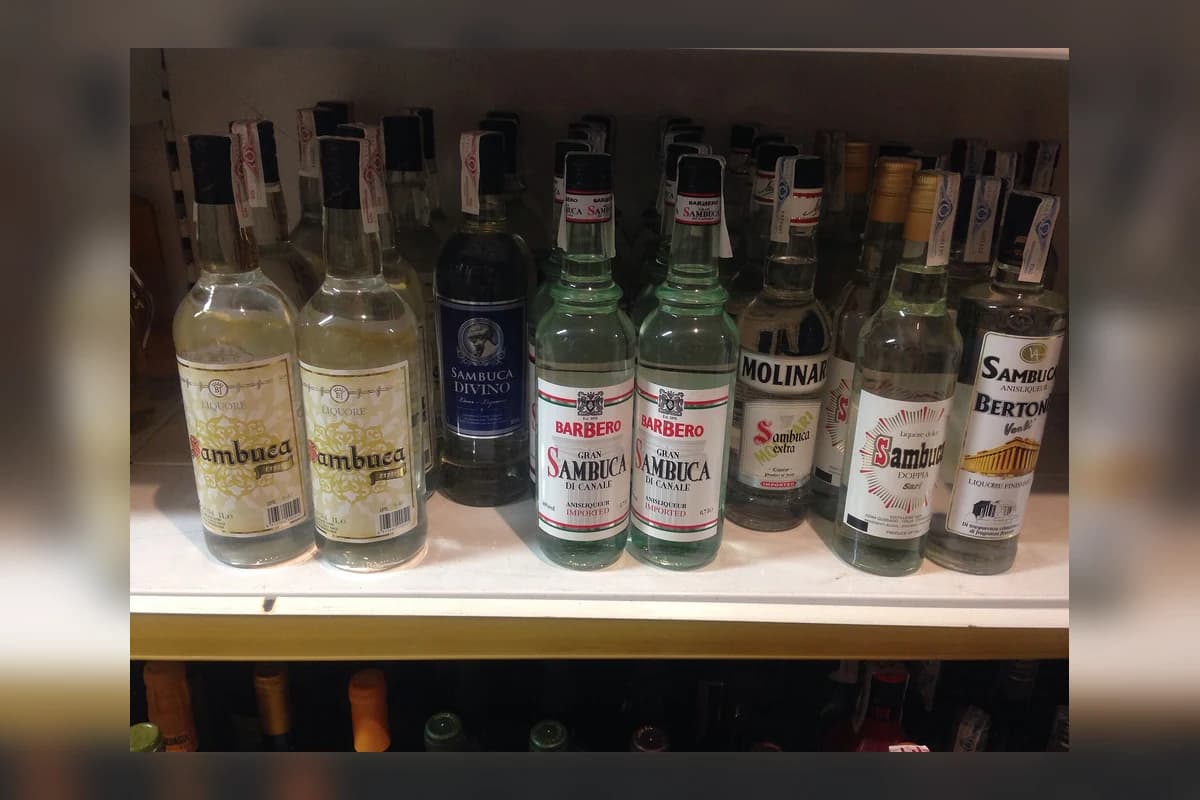 Sambuca bottles